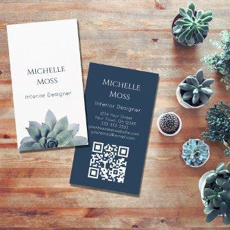 QR code Modern Botanical Desert Succulent