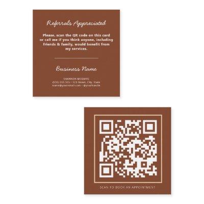 QR Code Modern Earth Tones Professional Business Referral Card