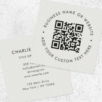 QR Code | Modern Professional Silver Gray Square