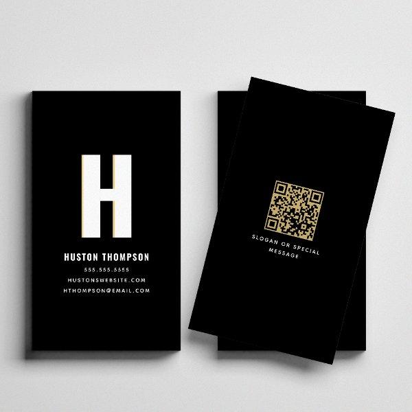 QR Code Modern Shadow Monogram Stylish Trendy Cool