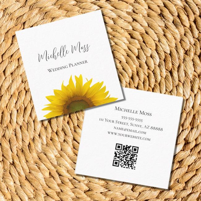 QR code Modern Sunflower Elegant Floral Square