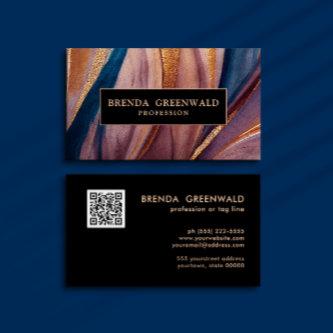 QR CODE Modern terracotta blue glitter gold