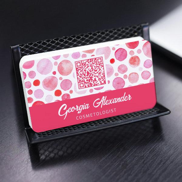 QR Code Modern Trendy Abstract Cosmetologist Busin