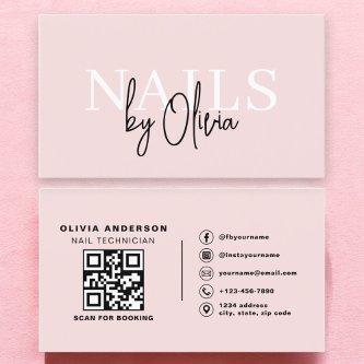 QR Code Nail Specialist Artist Modern Typography