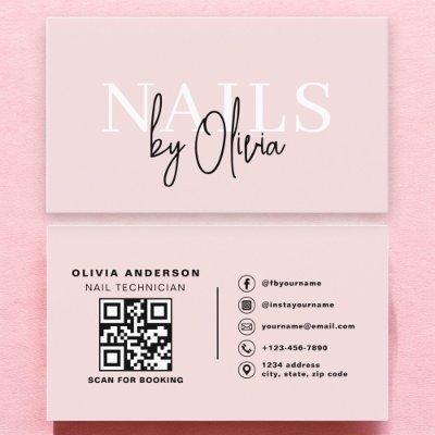 QR Code Nail Specialist Artist Modern Typography