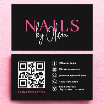 QR Code Nail Specialist Artist Modern Typography