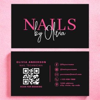 QR Code Nail Specialist Artist Modern Typography