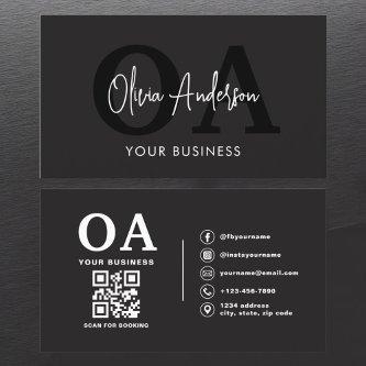 QR Code Nail Specialist Artist Modern Typography