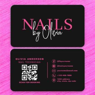 QR Code Nail Specialist Artist Modern Typography