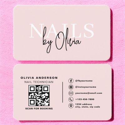 QR Code Nail Specialist Artist Modern Typography