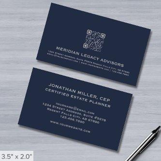 QR Code Navy Blue Gray