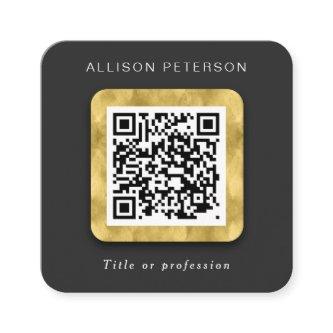QR code networking simple modern gold Square Squar Square