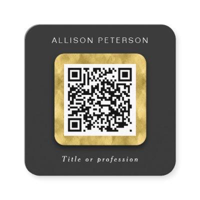 QR code networking simple modern gold Square Squar Square