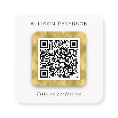 QR code networking simple modern gold Square Square