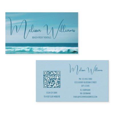 QR Code Ocean Wave Initials