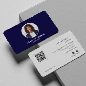 QR CODE or Logo Professional Headshot NAVY PHOTO