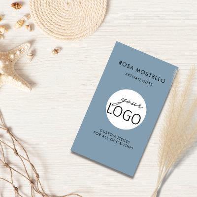QR Code Pale Blue Artisan Logo Tagline Vertical