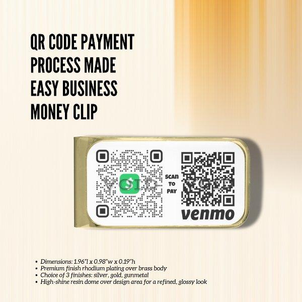 QR Code Payment Process Made Easy Business  Gold Finish Money Clip