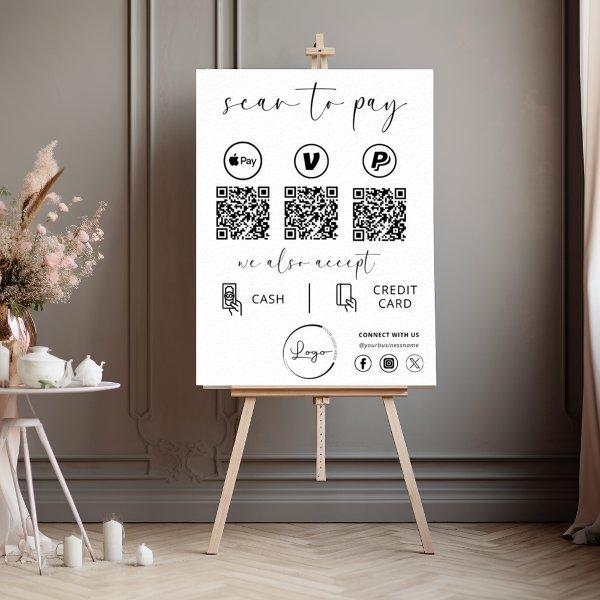 QR Code Payment - Scan to Pay Business Logo Foam Board