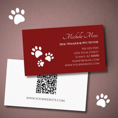 QR code Pet Sitter Paw Prints Dog Walker