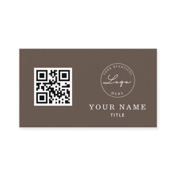 QR Code Professional Brown Classic Logo Custom