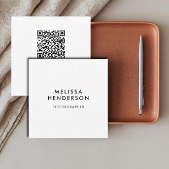 QR Code Professional Minimal White Square