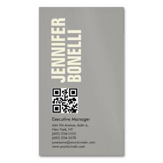 QR code professional minimalist bold grey   Magnet
