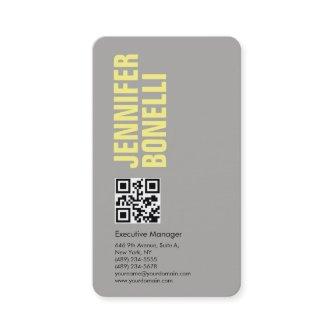 QR code professional minimalist bold grey yellow