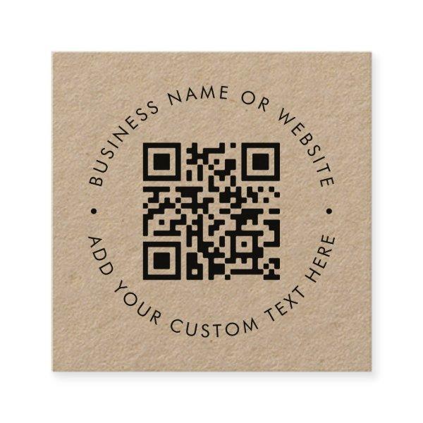 QR Code | Rustic Kraft Modern Minimal Professional Square