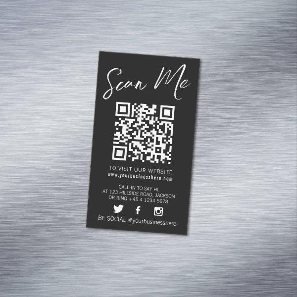 Qr code scan black monotone simple social   magnet