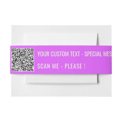 QR Code Scan Info Custom Text Colors Belly Band