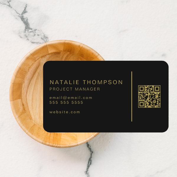 QR Code Simple Classy Elegant Black and Gold