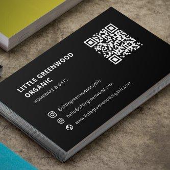 QR Code Simple Modern Minimal Black Instagram
