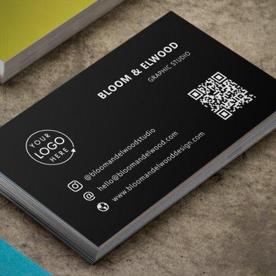 QR Code Simple Modern Minimal Black Logo