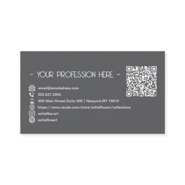 QR Code Simple Modern Minimal Grey Instagram