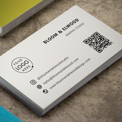 QR Code Simple Modern Minimal Neutral Logo