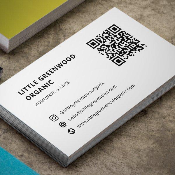 QR Code Simple Modern Minimal White Instagram