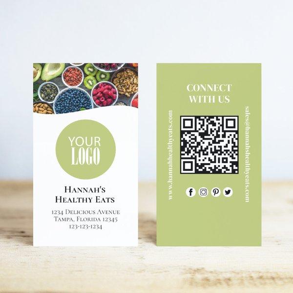 QR Code Simple Photo and Logo Green