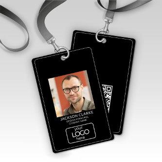QR Code Smart Contact • Black Business ID Badge
