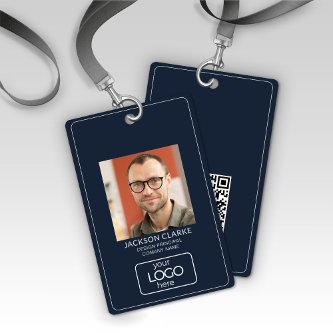 QR Code Smart Contact • Blue Business ID Badge