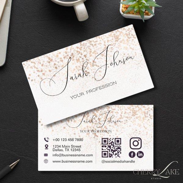 QR Code Social Media Golden Rain