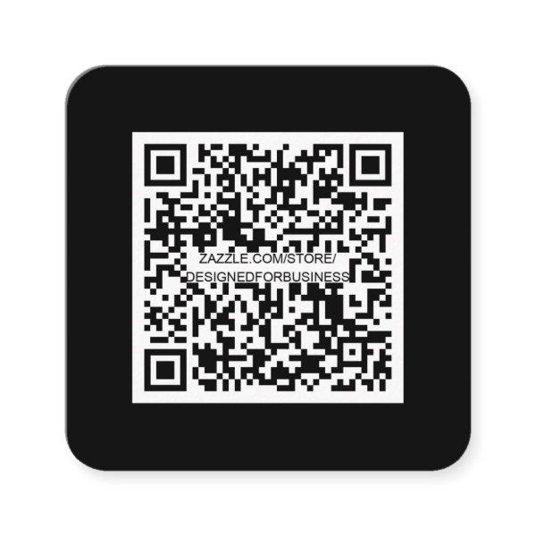 QR code-Social Media-Modern Black and white Square
