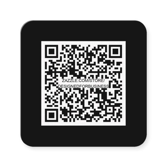 QR code-Social Media-Modern Black and white Square