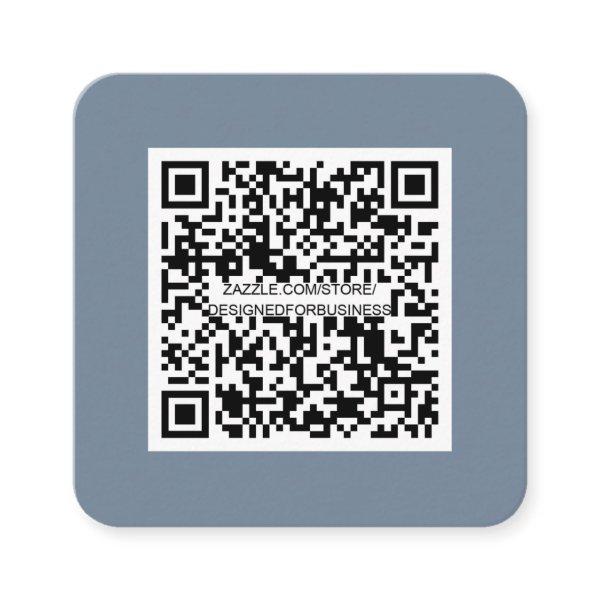 QR code-Social Media-Modern-Simple-Dusty Blue Square