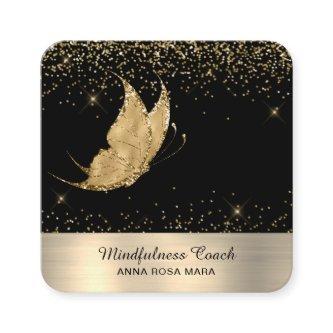 *~* QR code Star Gold Glitter Butterfly Mystical Square
