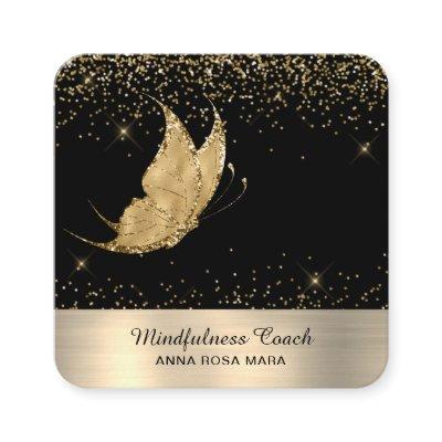 *~* QR code Star Gold Glitter Butterfly Mystical Square