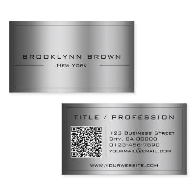 QR Code Stylish Dark Silver Color Gradient Classy