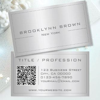 QR Code Stylish Silver Gray Color Gradient Classy