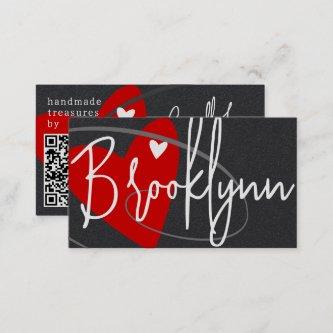QR Code Template Red Made With Love Heart Crafters