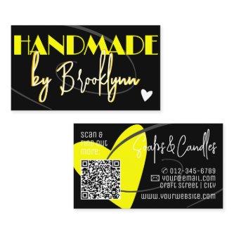 QR Code Template Stylish Yellow Handmade Heart